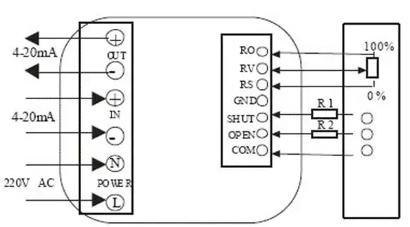 智能調節式電動蝶閥接線圖